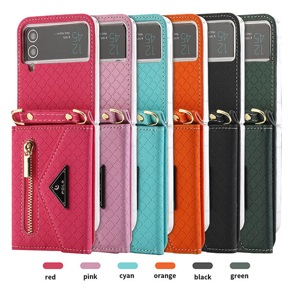 Samsung Galaxy Z Flip 4 Crossbody Phone Case with Multi-Card Slots