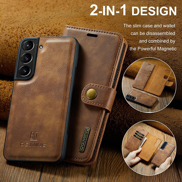 iPhone 14 Series Magnetic Detachable Phone Wallet Case with Card Holder Kickstand