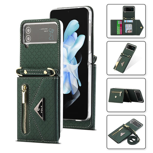 Samsung Galaxy Z Flip 4 Crossbody Phone Case with Multi-Card Slots