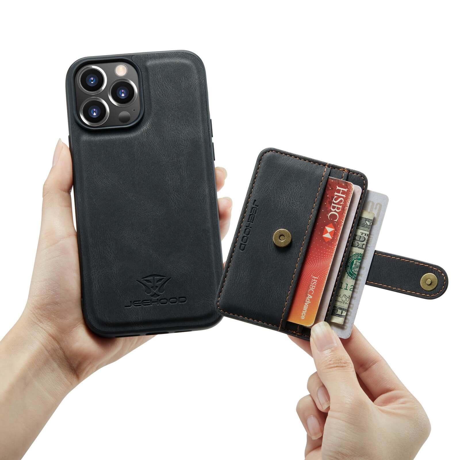 RFID Detachable Magnetic Protective Phone Wallet Case with Card Holder For Samsung Galaxy S22, S22 Plus, S22 Ultra