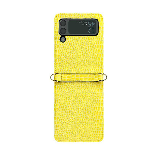 Samsung Galaxy Z Flip 3 Faux Croc Crossbody Chain Phone Case