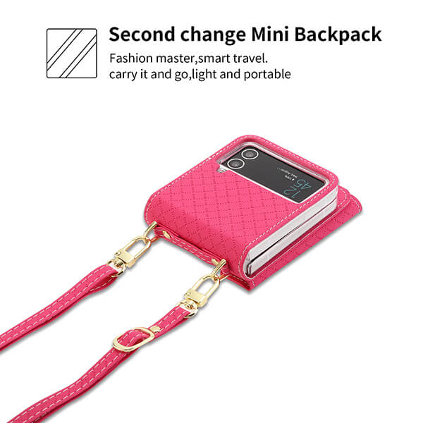 Samsung Galaxy Z Flip 4 Crossbody Phone Case with Multi-Card Slots