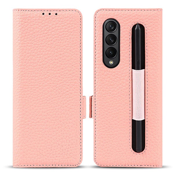 Samsung Galaxy Z Fold 3 Pebble Leather Case Wallet with S-pen Holder and Hinge Protection