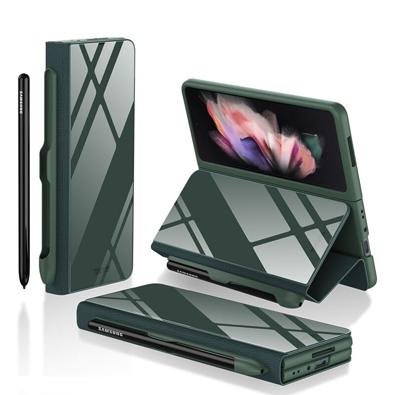 Samsung Galaxy Z Fold 4 Full Body Cover Hinge Protection Case with S Pen Slot (New Patterns)