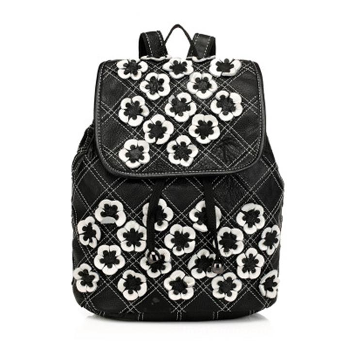 Genuine?Leather Anti-theft Multicolor Flower Backpack