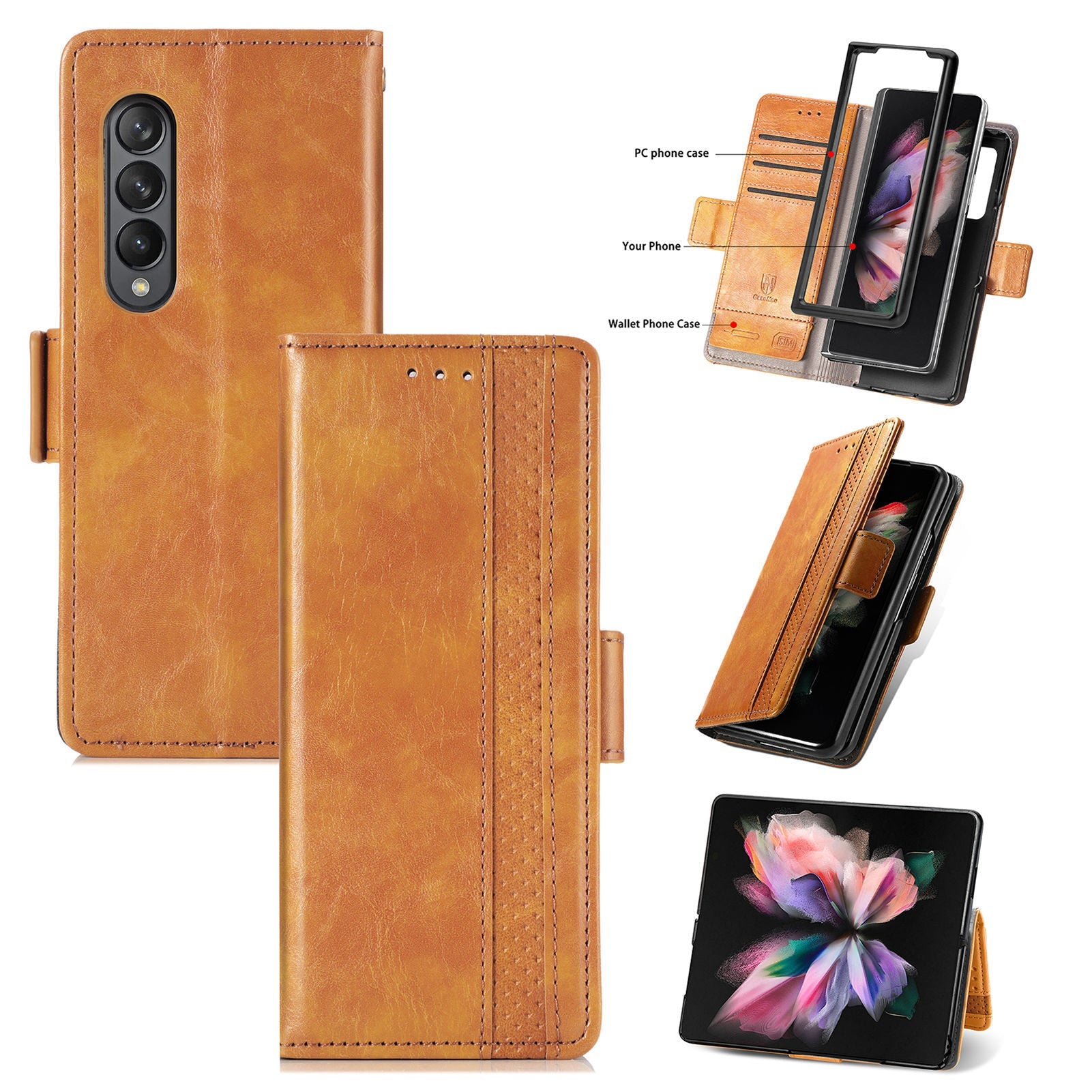 RFID Multi-Functional Phone Wallet Case with Multi-Card Slots for Samsung Galaxy Z Fold 4