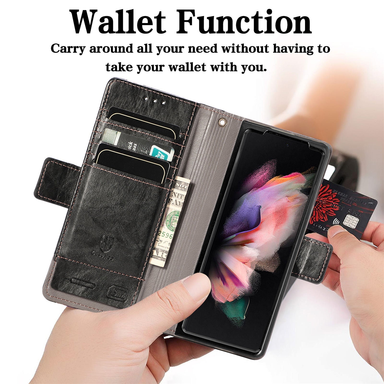 RFID Multi-Functional Phone Wallet Case with Multi-Card Slots for Samsung Galaxy Z Fold 4