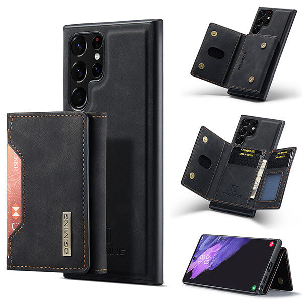 Detachable Magnetic Protective 3 Fold Phone Wallet Case with Card Holder Kickstand For Samsung Galaxy Z Fold 4