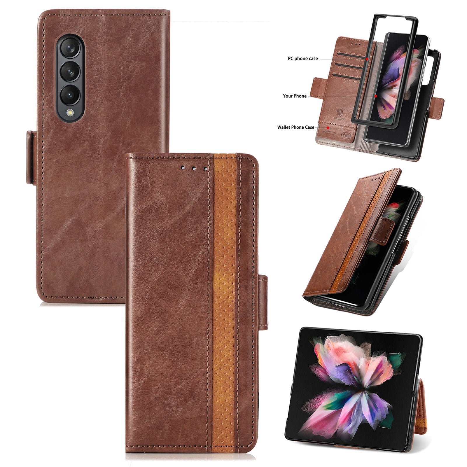 RFID Multi-Functional Phone Wallet Case with Multi-Card Slots for Samsung Galaxy Z Fold 4