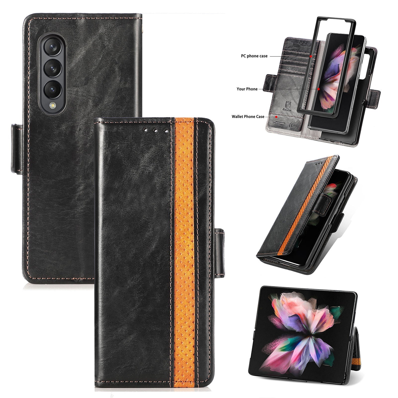 RFID Multi-Functional Phone Wallet Case with Multi-Card Slots for Samsung Galaxy Z Fold 4