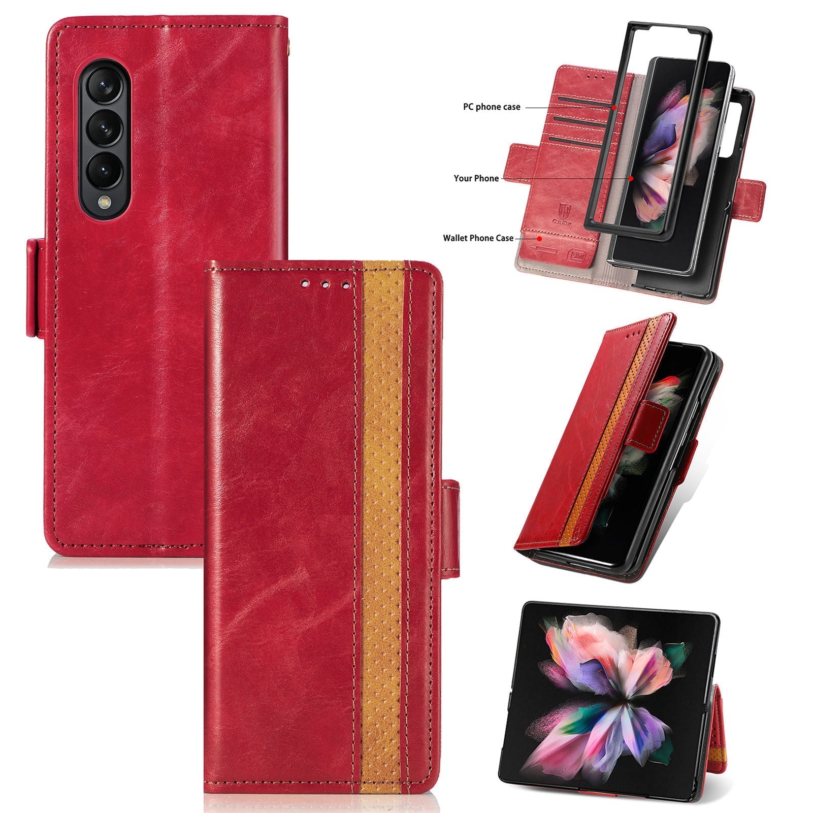 RFID Multi-Functional Phone Wallet Case with Multi-Card Slots for Samsung Galaxy Z Fold 4