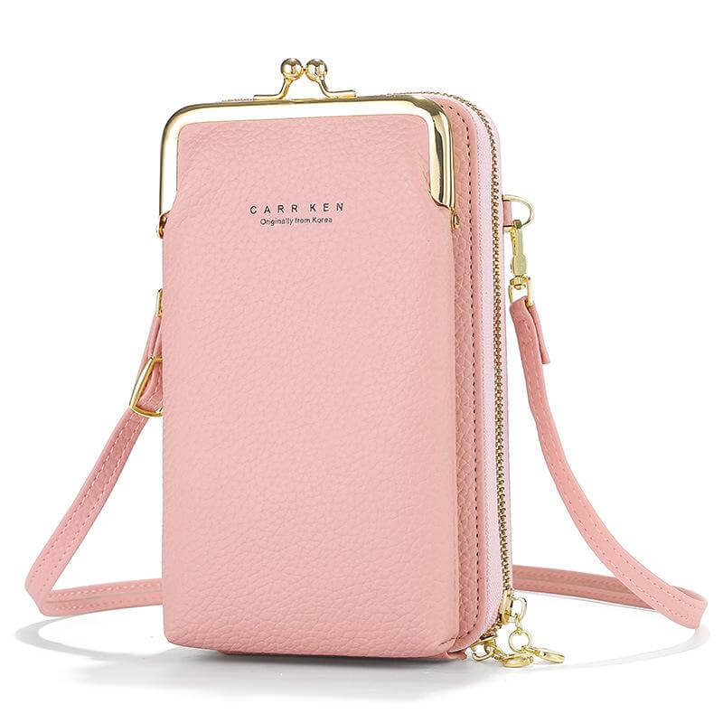 Multifunctional Large Capacity Kiss-Lock Crossbody Cell Phone Bag Cell Phone Wallet Purse (Upgrade model)