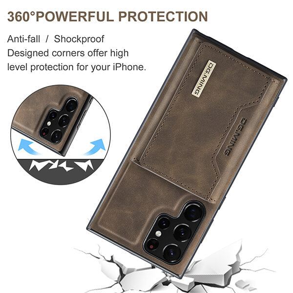 Detachable Magnetic Protective 3 Fold Phone Wallet Case with Card Holder Kickstand For Samsung Galaxy Z Fold 4