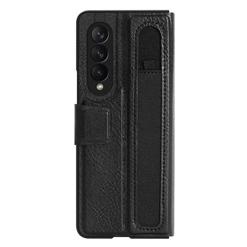 Samsung Galaxy Z Fold 3 Leather Phone Case Kickstand with S Pen Slot (S Pen Not Included)