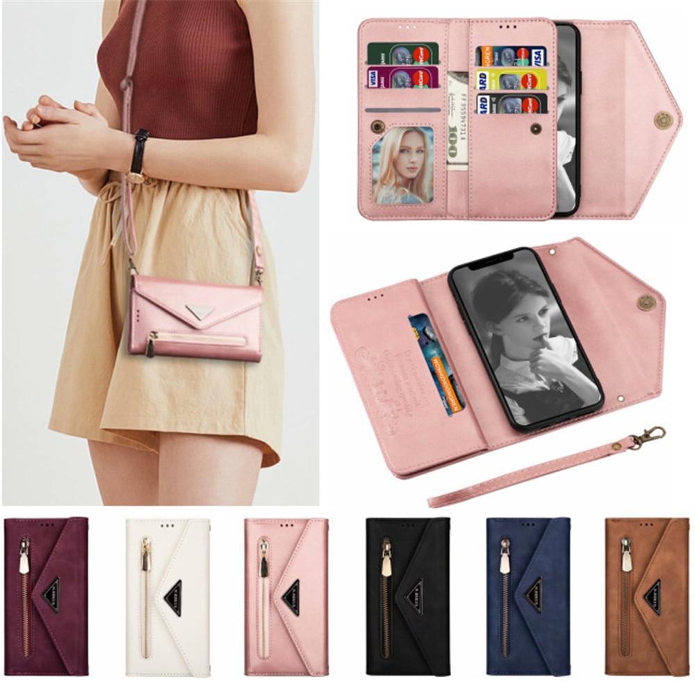 Crossbody iPhone Case Wallet Cell Phone Wallet Purse Card Holder for iPhone iPhone Pro iPhone Pro Max Cell Phone Pouch