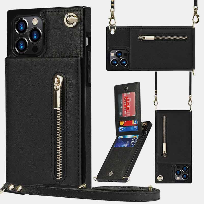 Functional Crossbody Phone Case Wallet with Card Holder For iPhone 13 Series