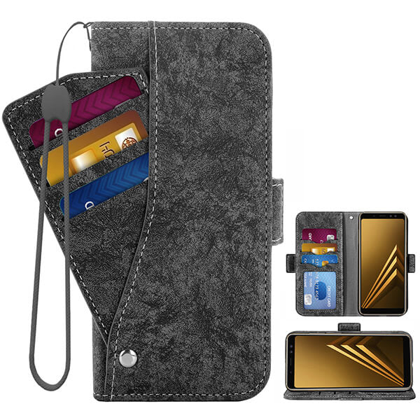 Multi Card Slots Phone Wallet Case with Wrist Strap For Samsung Galaxy Z Fold 3