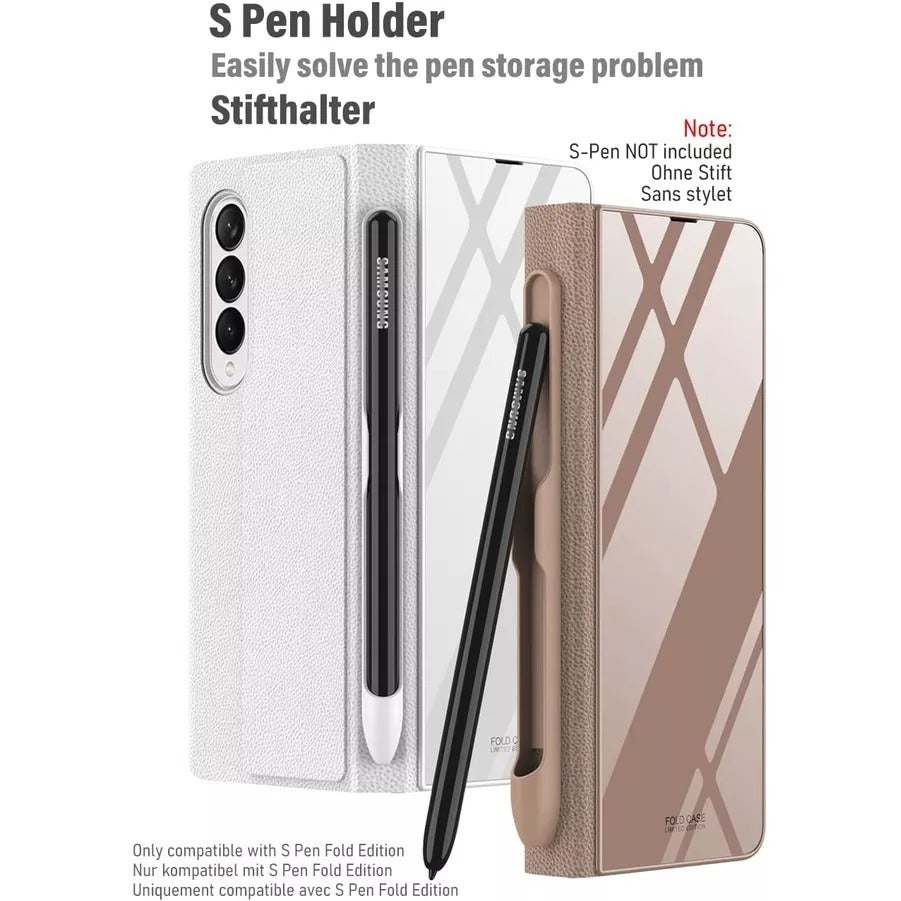 Samsung Galaxy Z Fold 4 Full Body Cover Hinge Protection Case with S Pen Slot (New Patterns)