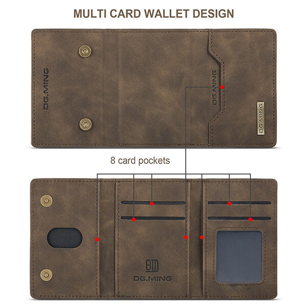 Detachable Magnetic Protective 3 Fold Phone Wallet Case with Card Holder Kickstand For Samsung Galaxy