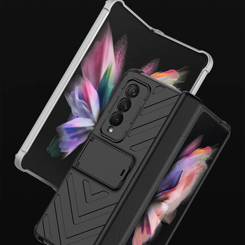 Samsung Galaxy Z Fold 3 Shockproof Case with Magnetic Hinge Protection and Adjustable Kickstand