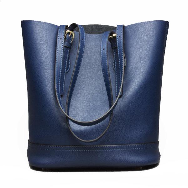 Women Genuine Leather Handbag High End Tote Bag Bucket Bag