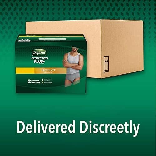 Depend Protection Plus Ultimate Max Absorbency 3-in-1 Sure Fit Flexible Underwear for Men S-M, L