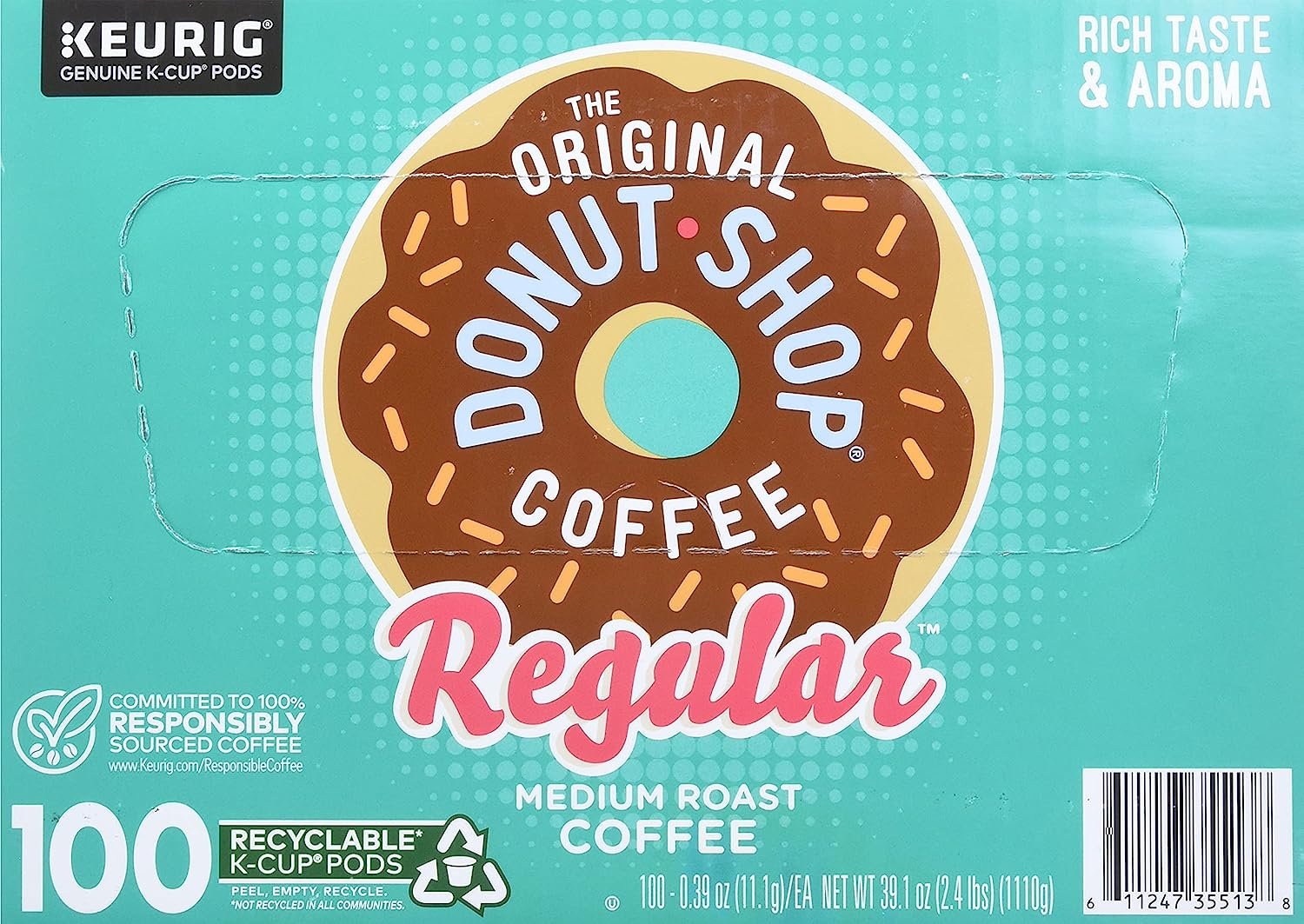 Green Mountain Coffee The Orginal Donut Shop Coffee, 100 Count (Packaging May Vary)