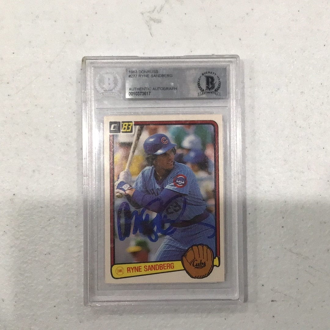 1983 Donruss Ryne Sandberg Autograph BGS (3617)