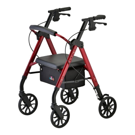 4 Wheel Rollator NEW STAR Diamond Blue / Red Adjustable Height / Folding Aluminum Frame