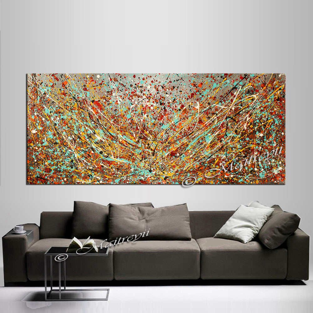 Abstract Angel Paintings | Jackson Pollock Style | Large Modern Art - Vintage Beauty 116