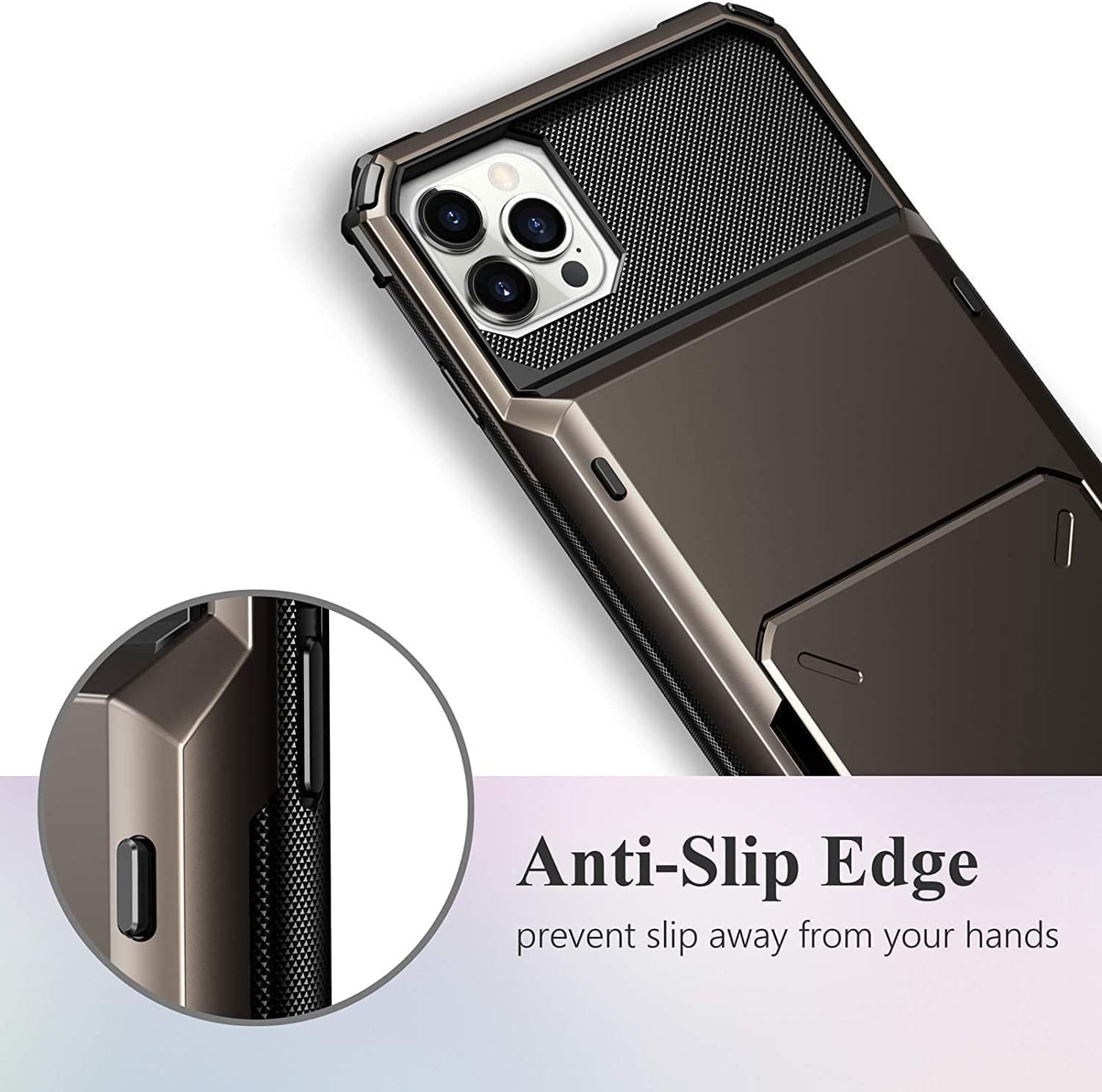 Armor Slide Wallet Card Slots Holder Cover for iPhone