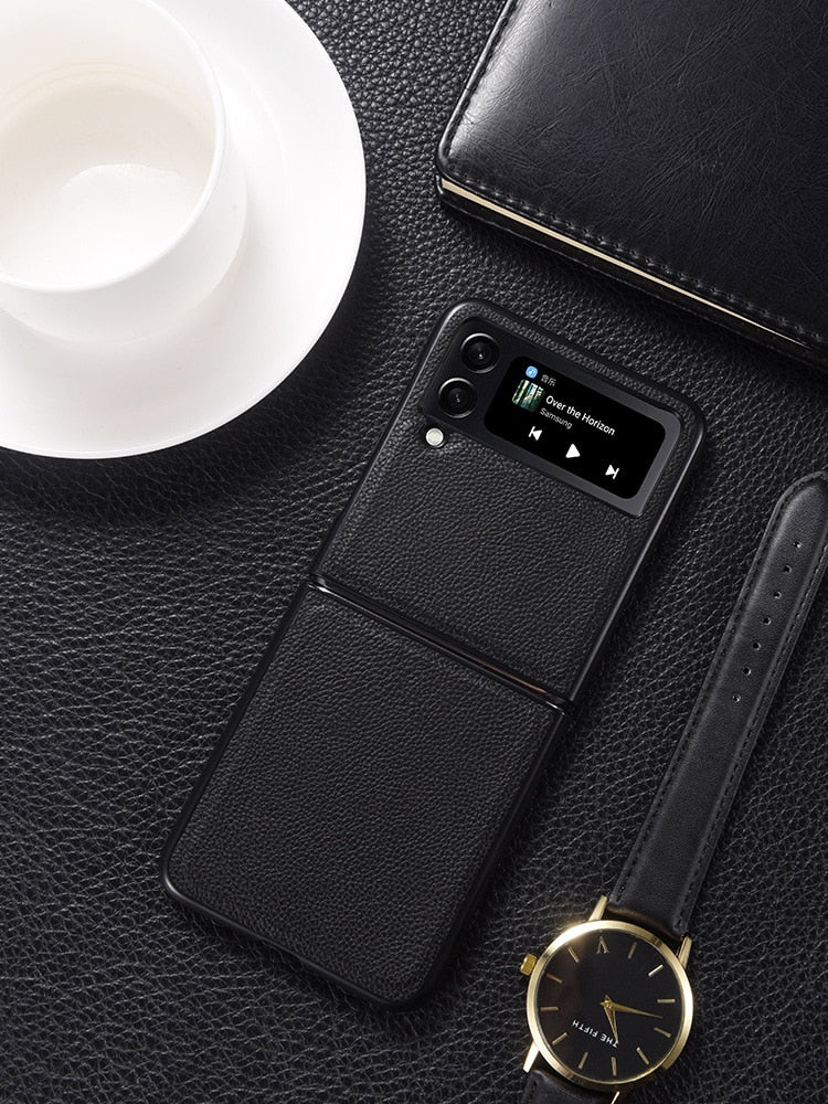 Litchi PU Leather Case For Samsung Z Flip