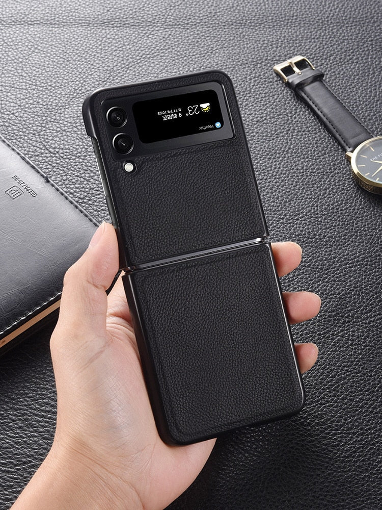 Litchi PU Leather Case For Samsung Z Flip