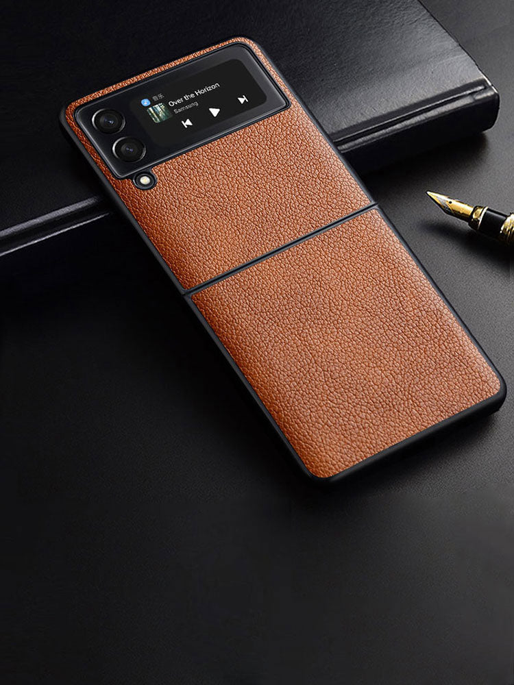 Litchi PU Leather Case For Samsung Z Flip