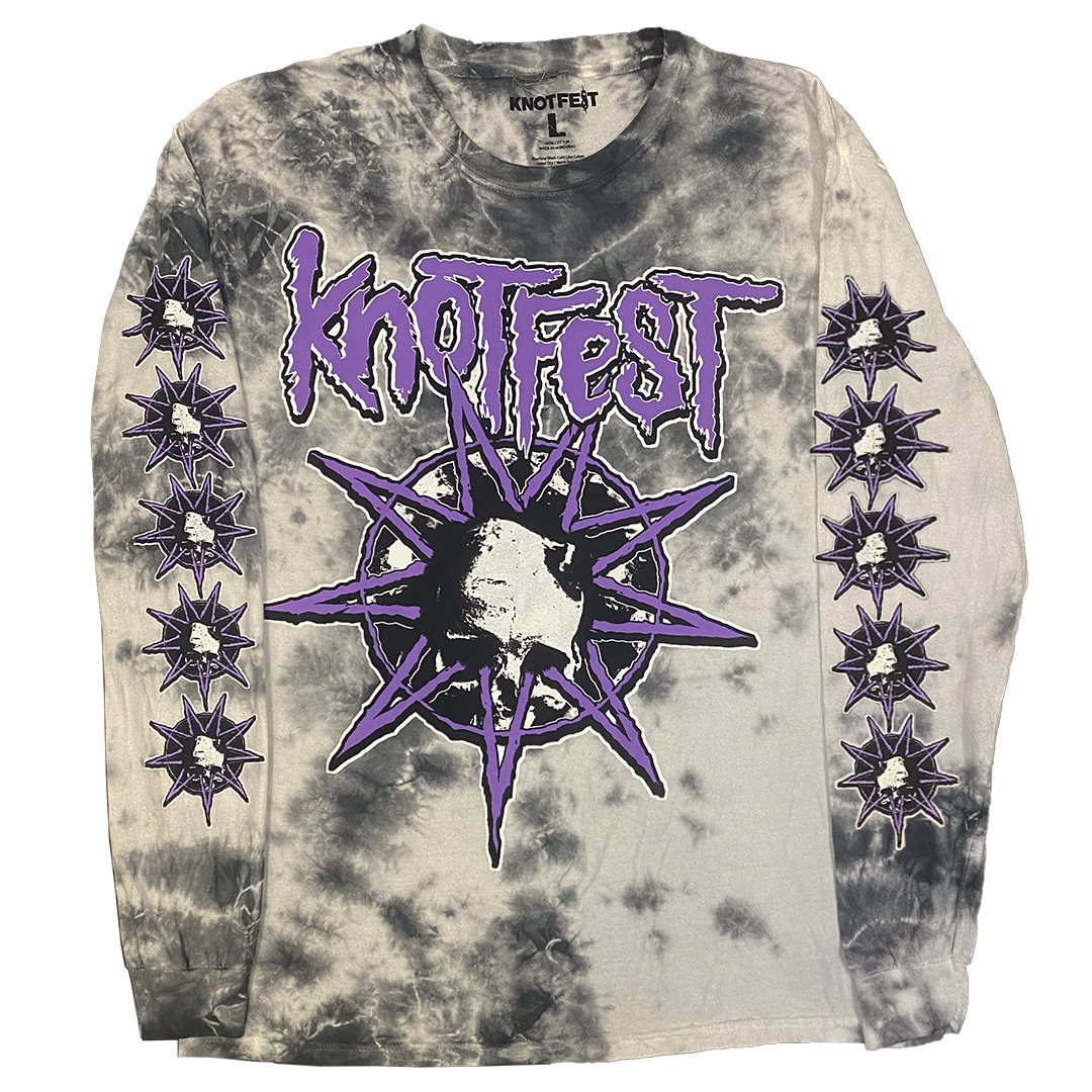  Knotfest Leg 2 Deathknot Purple Bomba Tie Dye Long Sleeve T-Shirt 