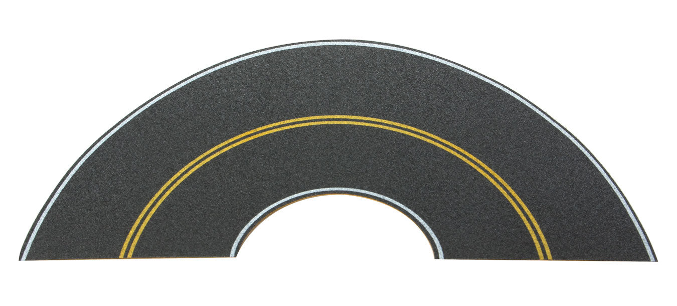 Walthers Scenemaster 949-1253 HO Flexible Self-Adhesive Paved Roadway -- Vintage and Modern Curves (solid double yellow centerline, white edge marks)