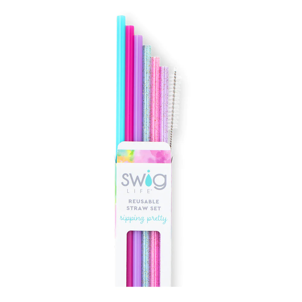 Swig Reusable Straw Set - Cloud Nine Glitter