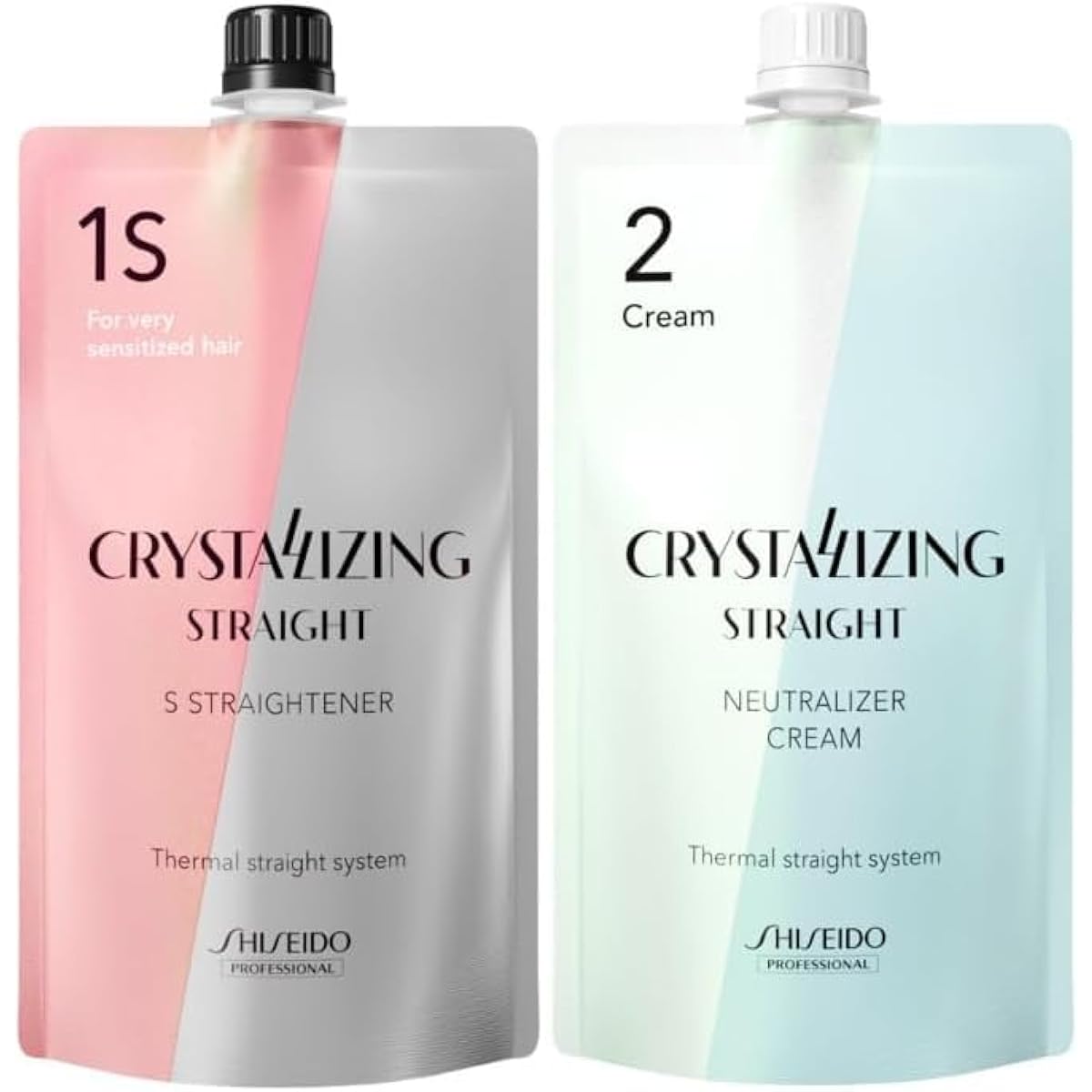 Shiseido Crystallizing Straight S Straightener 1-part & 2-part 400g each for highly damaged hair