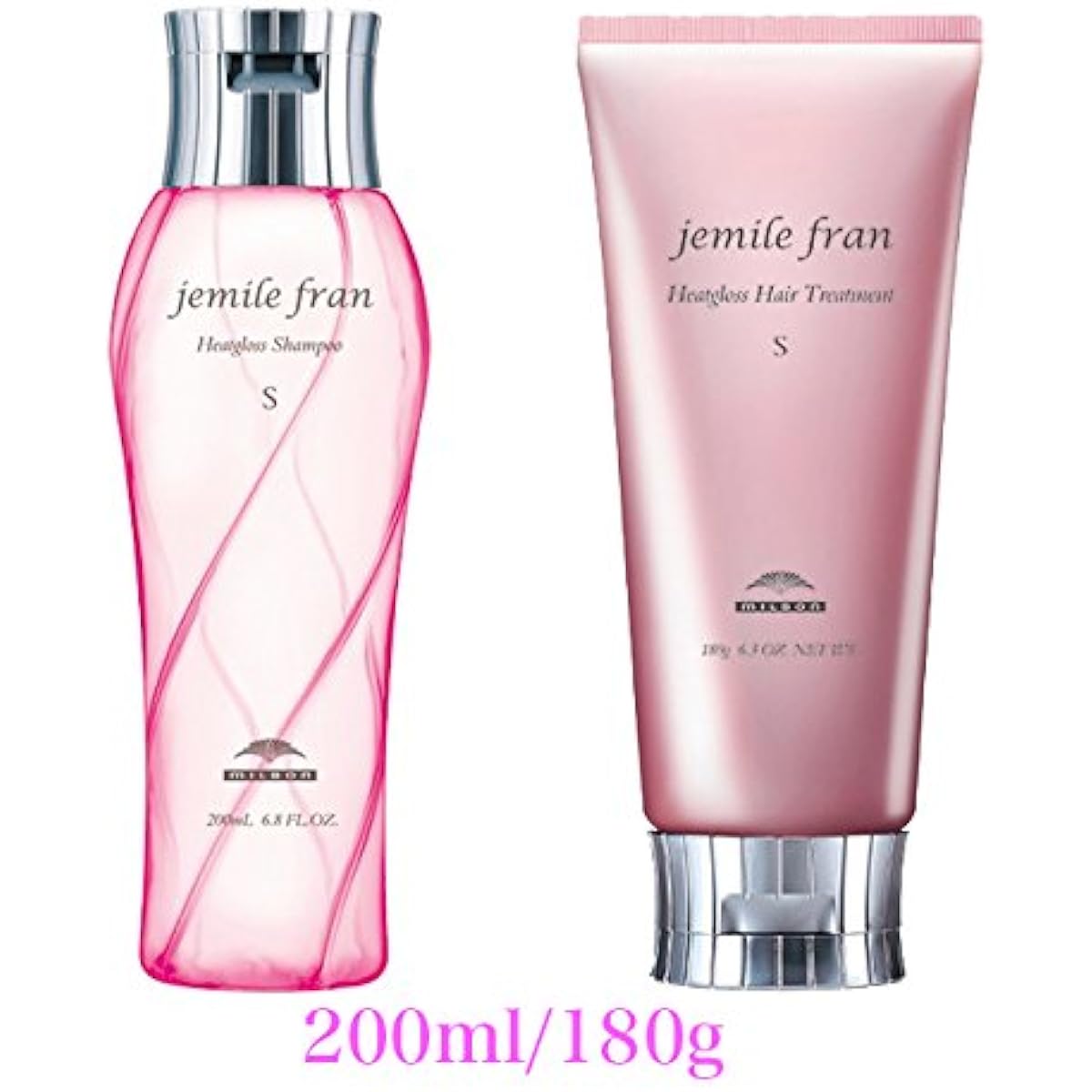 Milbon Jemile Fran Heat Gloss S Shampoo 200ml Treatment 180g Set [jemile fran]