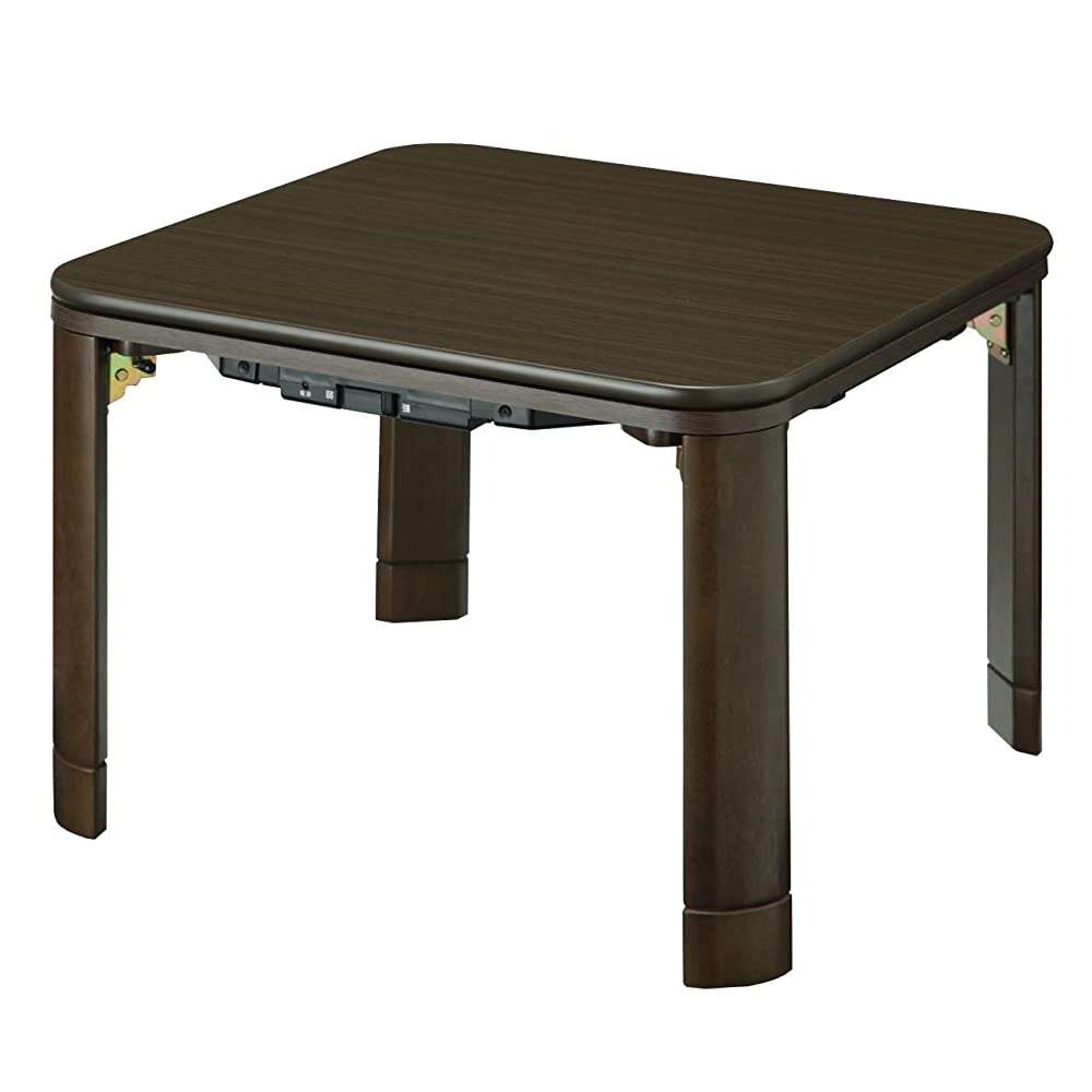 Flat Heater Bend Legs Kotatsu Table [Flat Morris] 60x60?cm Brown