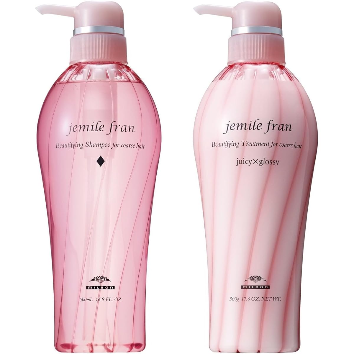 Milbon Gemile Fran Shampoo & Treatment (Diamond & Juicy Gulloshi) 500ml 500g Bottle Set