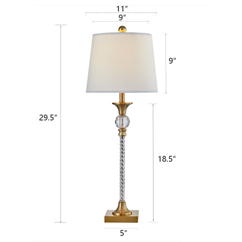 29in Gold Buffet Lamp Set of 2