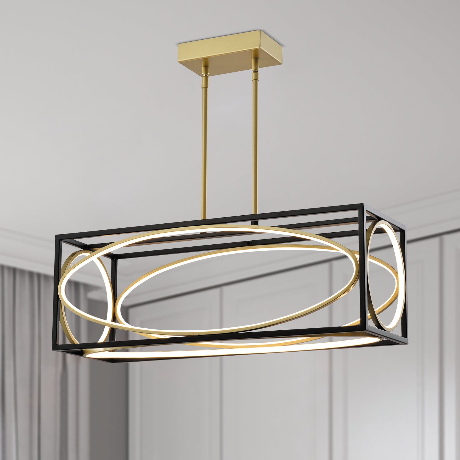 Maxax 5- Light Kitchen Island Rectangle LED Chandelier #MX2033-P30