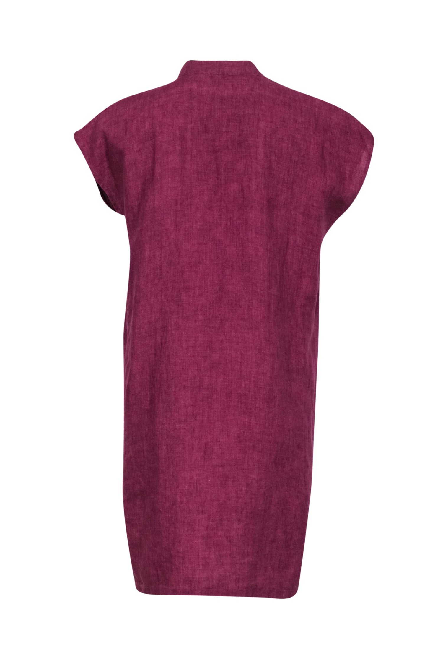 Eileen Fisher - Purple Organic Linen Button Front Dress Sz S