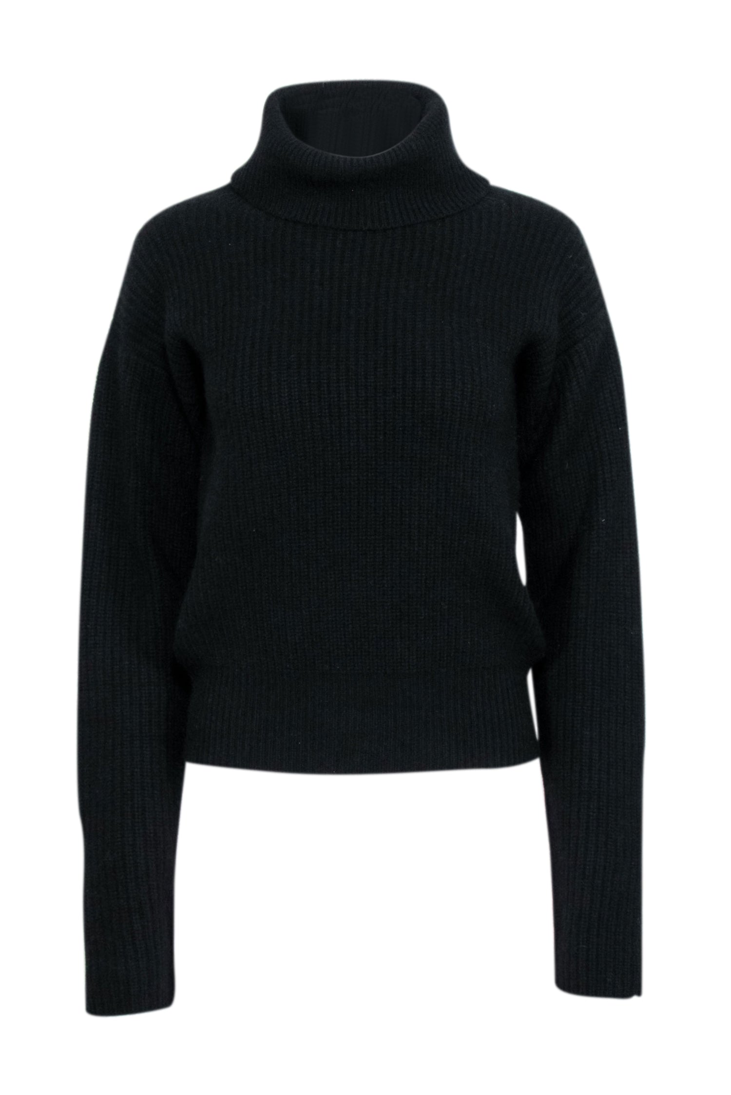 Generation Love - Black Wool & Cashmere Blend Turtleneck w/ Buttoned Sleeves Sz S