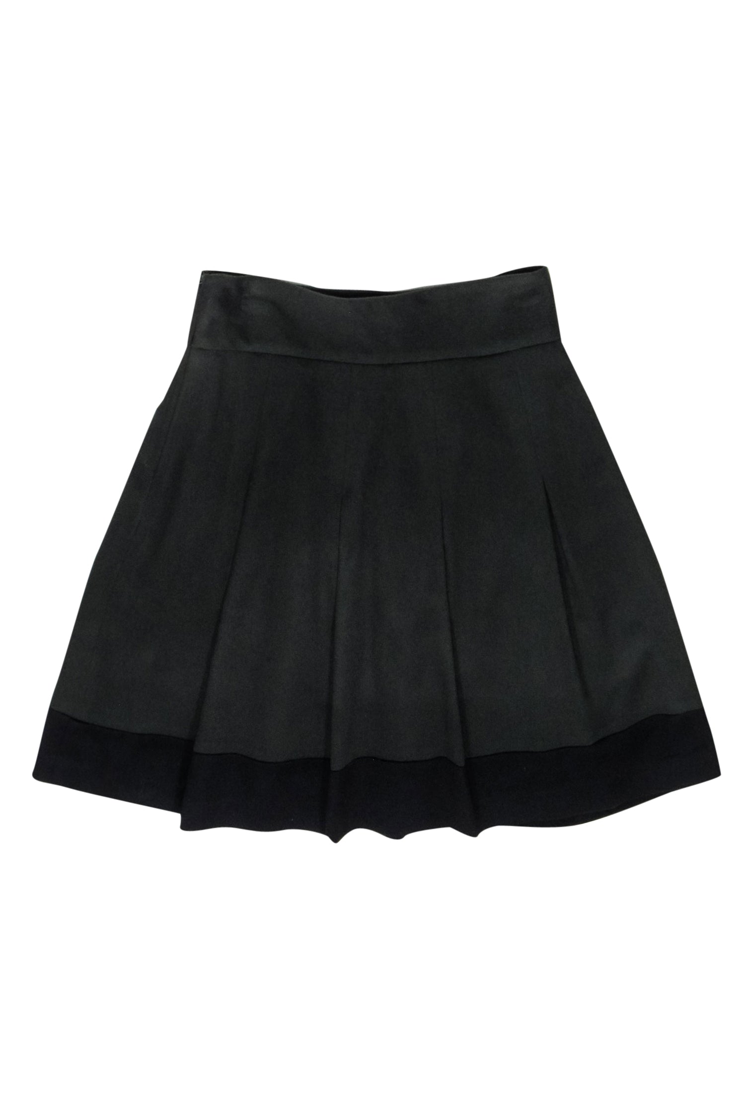 Rag & Bone - Olive & Black Cashmere Pleated A-Line Skirt Sz 6