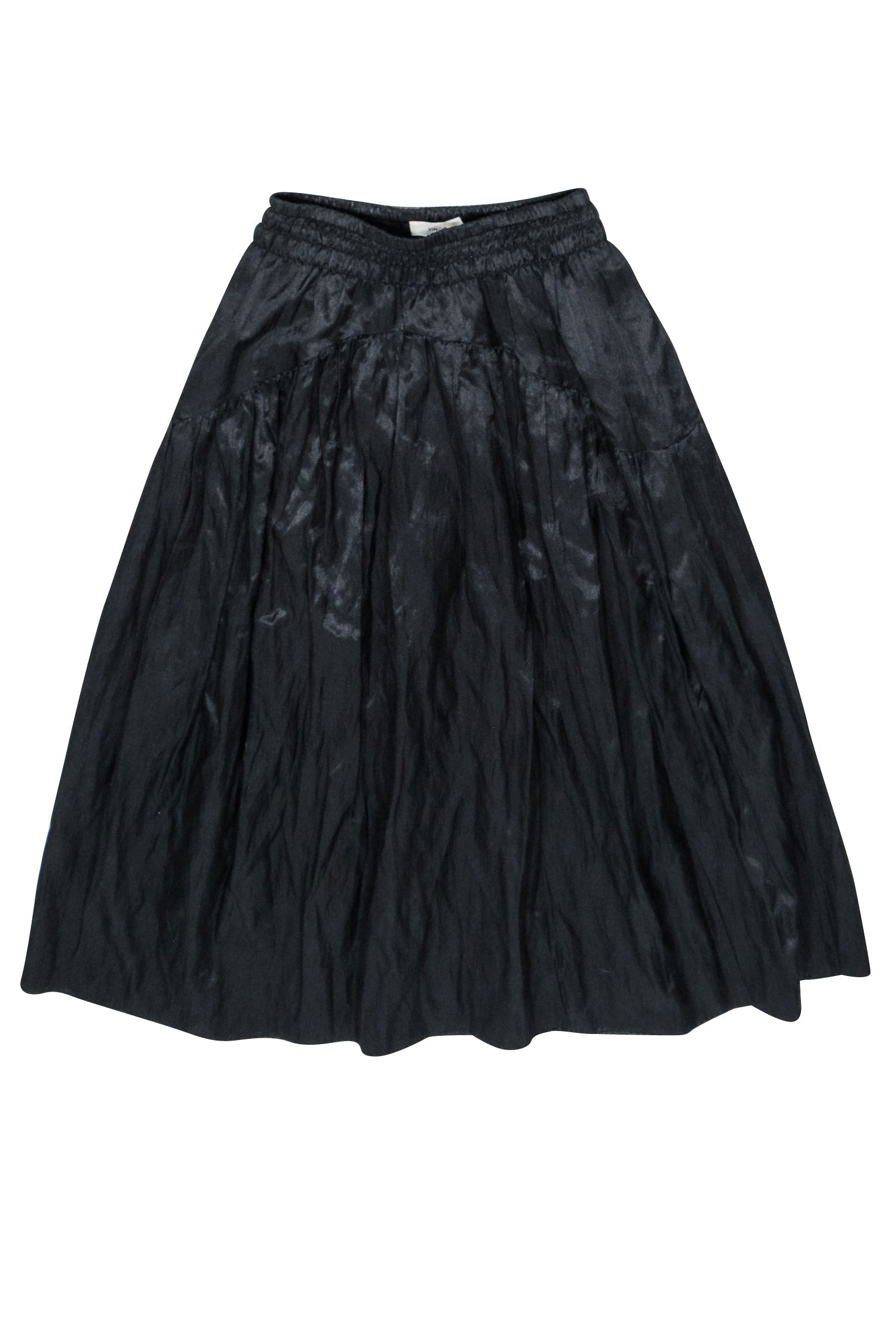 Vince - Black Satin Elastic Waist Skirt Sz 0