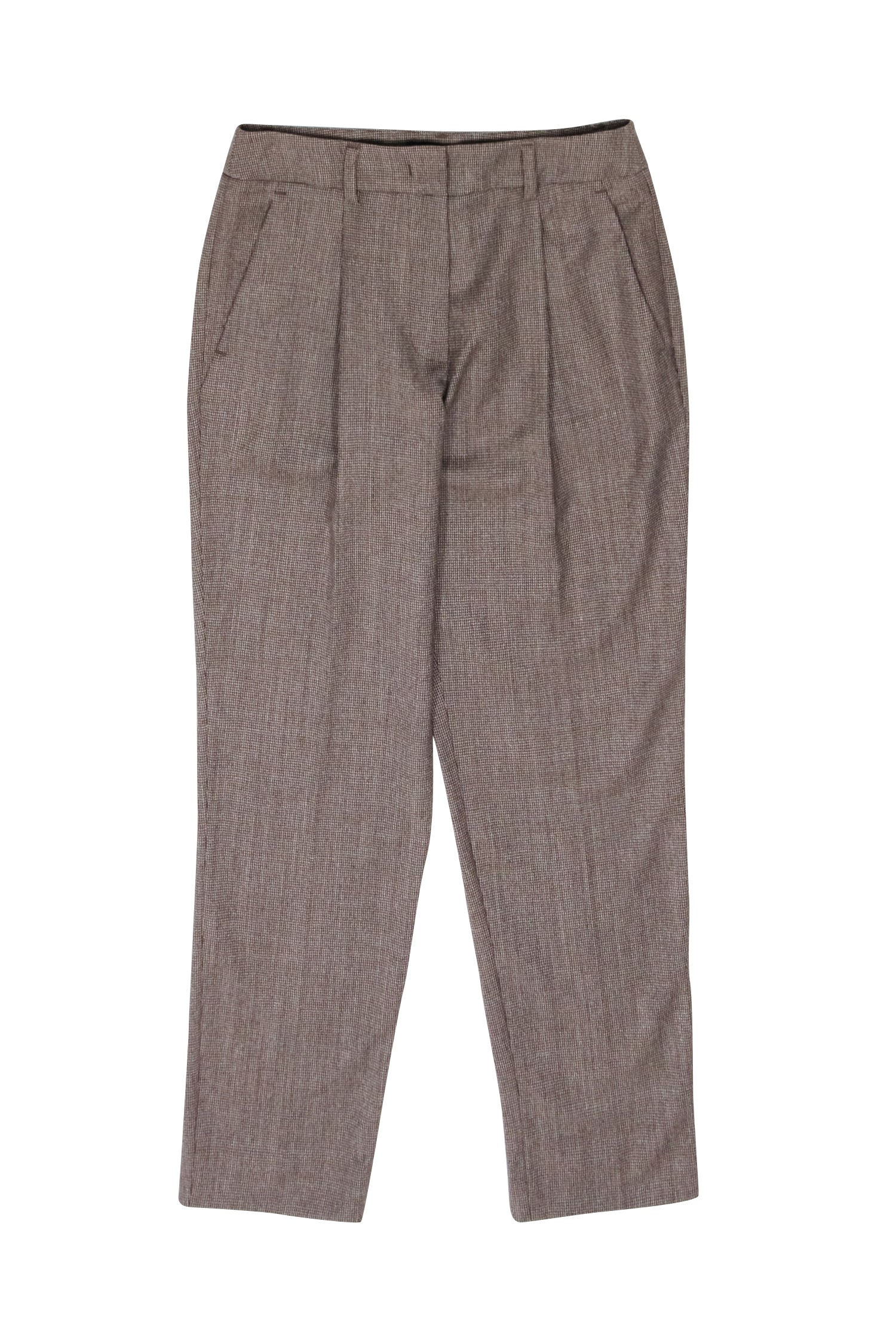 Weekend Max Mara - Brown Hounds-Tooth Pleated Waist Pant Sz 4