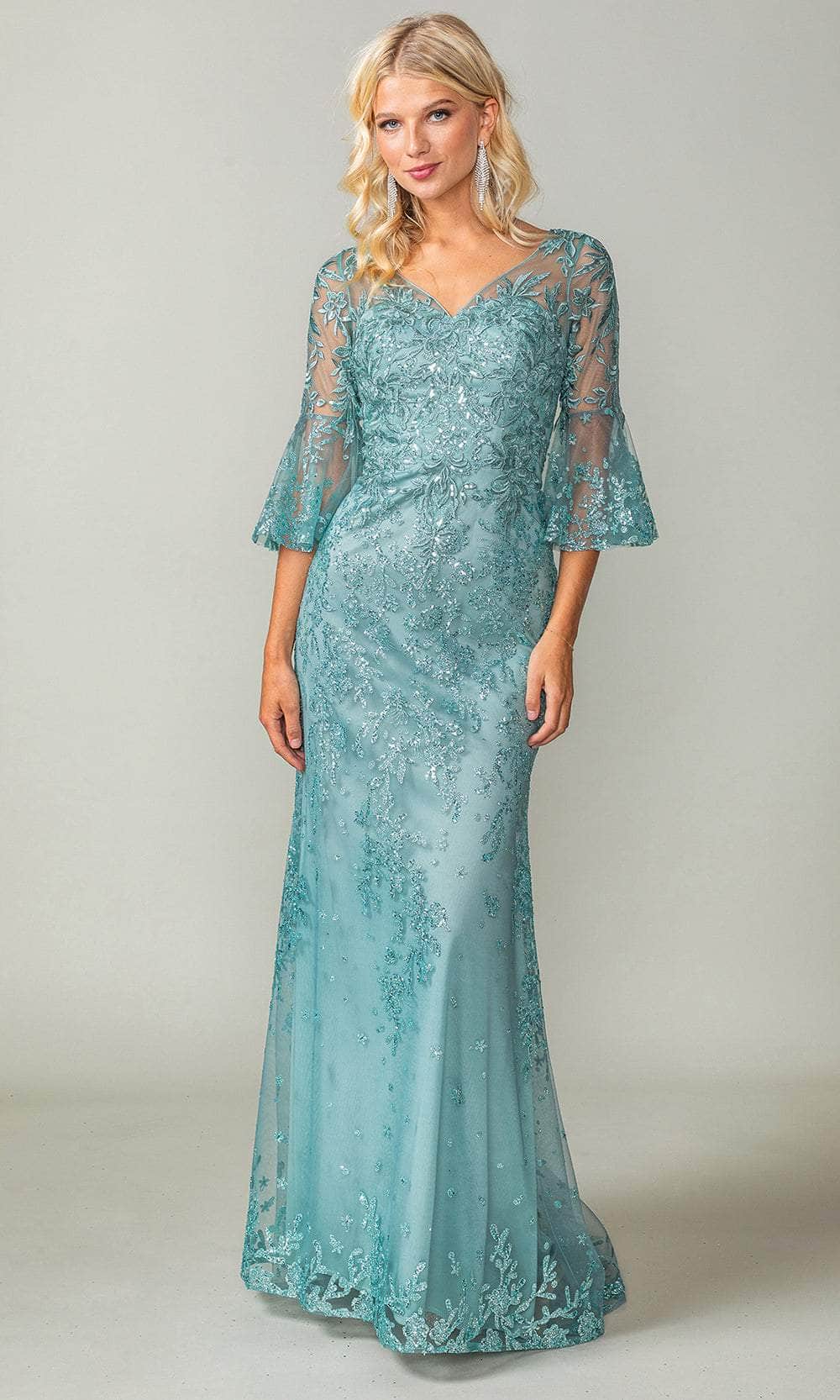 Dancing Queen 4361 - Bell Sleeve Mermaid Prom Dress
