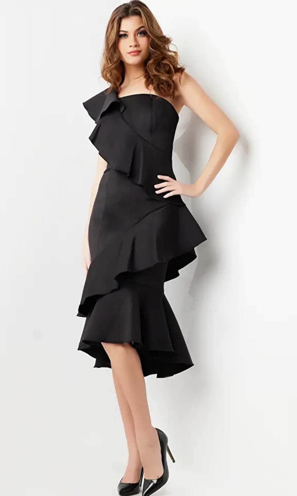 Jovani 25971 - Ruffle One-Shoulder Cocktail Dress